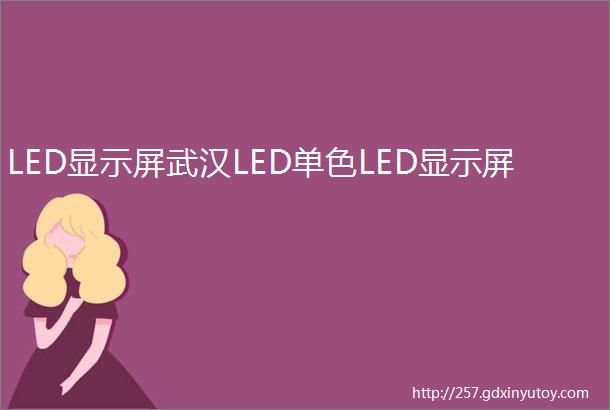 LED显示屏武汉LED单色LED显示屏