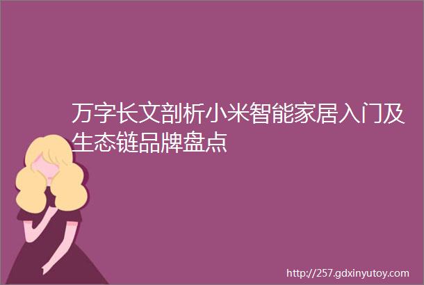 万字长文剖析小米智能家居入门及生态链品牌盘点