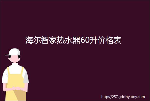 海尔智家热水器60升价格表