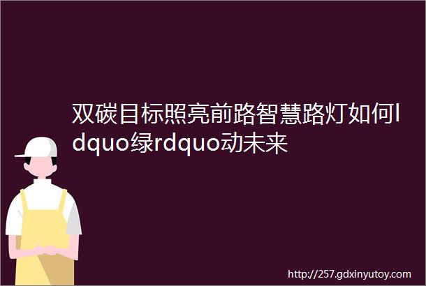 双碳目标照亮前路智慧路灯如何ldquo绿rdquo动未来