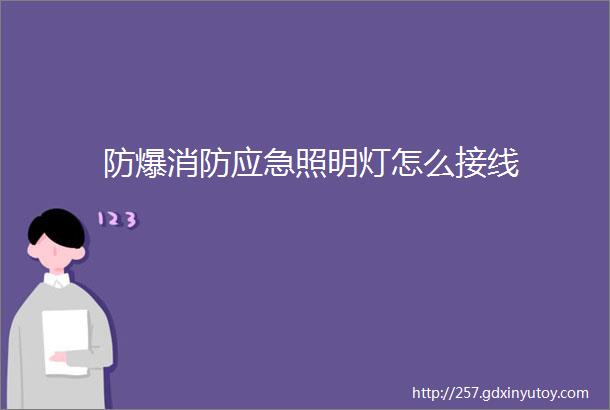 防爆消防应急照明灯怎么接线